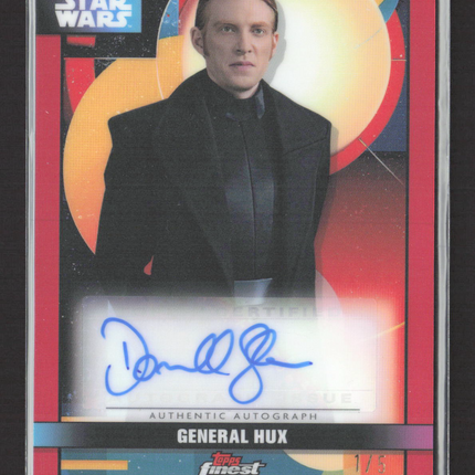 Topps Star Wars Finest Domhnall Gleeson as General Hux Red Auto /5 #FA-DG