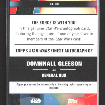 Topps Star Wars Finest Domhnall Gleeson as General Hux Red Auto /5 #FA-DG