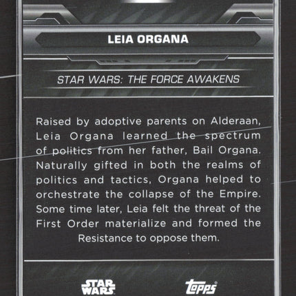 Topps Chrome Black Star Wars Leia Organa /99 #10