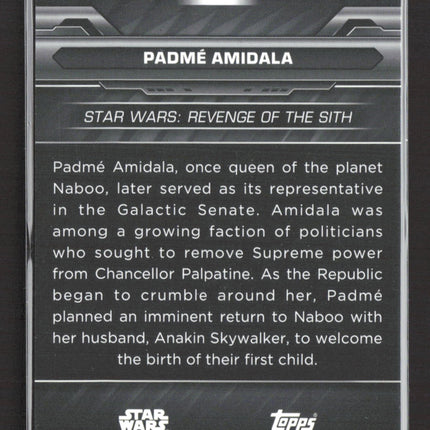 Topps Chrome Black Star Wars Natalie Portman #7 Padme Amidala