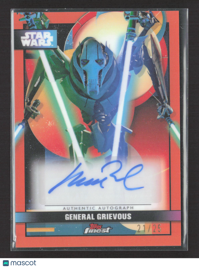 Topps Star Wars Finest Matthew Wood as General Grievous 21/25 Auto Orange
