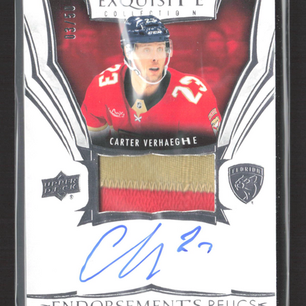 2025 UD Exquisite Endorsements Relics Carter Verhaeghe #ER-CV 03/50 Patch Auto