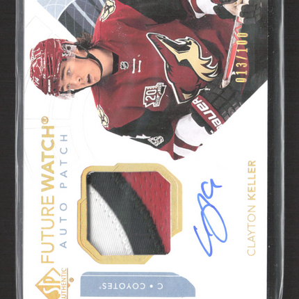 2018 Upper Deck SP Authentic Future Watch Clayton Keller #120 Auto Patch 013/100