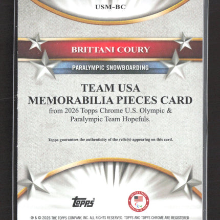 2026 Topps Chrome U.S. Olympic Brittani Coury #USM-BC Relic