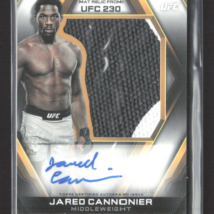 2020 Topps UFC Knockout Jared Cannonier #AJR-JC Jumbo Fight Mat Relic Auto /50