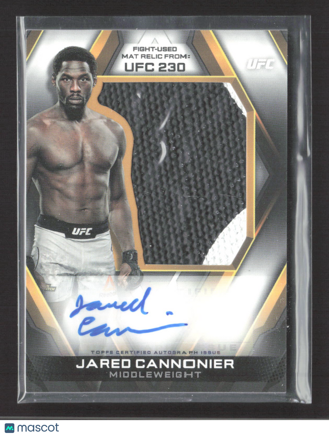 2020 Topps UFC Knockout Jared Cannonier #AJR-JC Jumbo Fight Mat Relic Auto /50