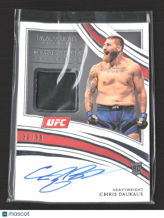 2022 Panini Immaculate UFC Chris Daukaus #110 Patch 36/99 RC Relic Auto