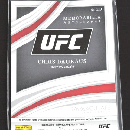 2022 Panini Immaculate UFC Chris Daukaus #110 Patch 36/99 RC Relic Auto
