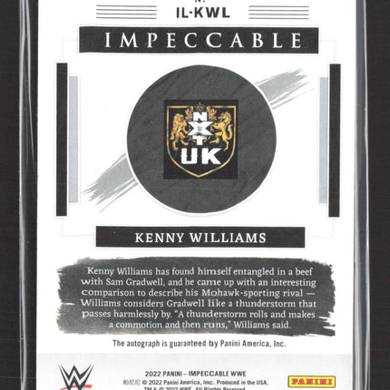 2022 Panini Impeccable Illusinkious Kenny Williams #IL-KWL 67/99 Auto