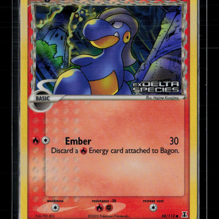 Pokemon 2005 EX Delta Species Bagon #58/113