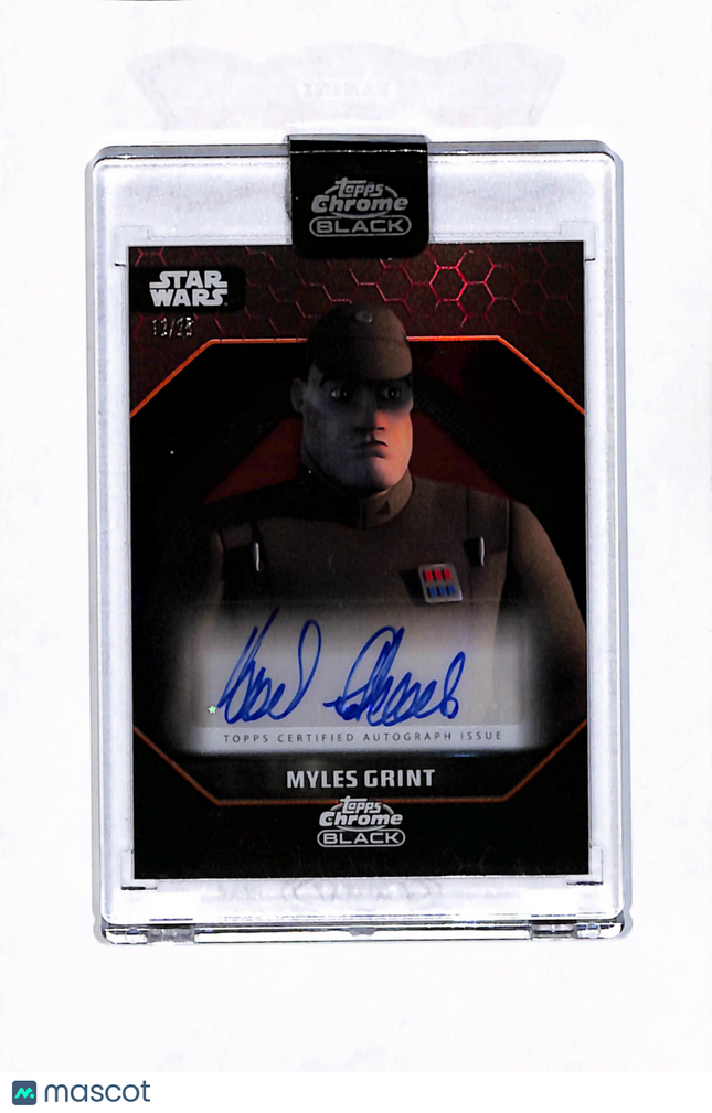 Topps Chrome Black Star Wars David Shaughnessy as Myles Grint Orange Auto /25