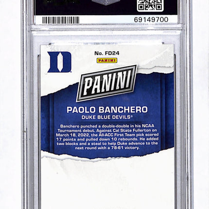 2022 Panini Father's Day Paolo Banchero #FD24 Red PSA 8 /99