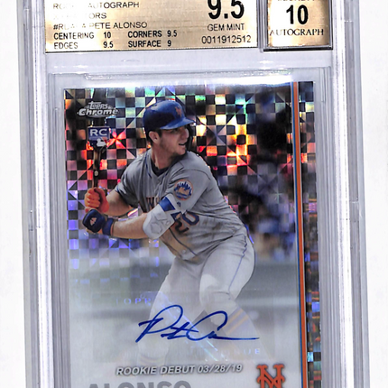 2019 Topps Chrome Rookie Auto XFractor Pete Alonso #RDAPA BGS 9.5 Auto 10 /125