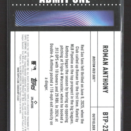 2026 Topps Big Ticket Player Roman Anthony #BTP-23 RC
