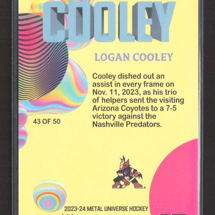 2024 SkyBox Metal Universe Hockey Z-Force Logan Cooley #43