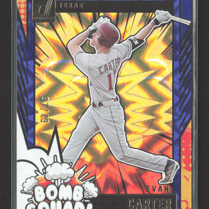 2024 Panini Donruss Bomb Squad Evan Carter #11 Blue 37/49