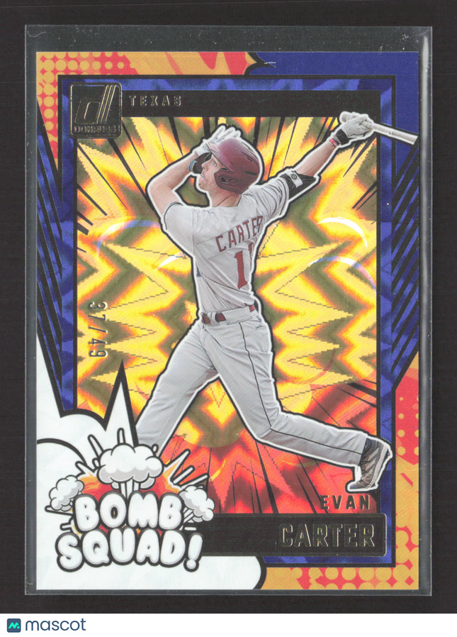 2024 Panini Donruss Bomb Squad Evan Carter #11 Blue 37/49