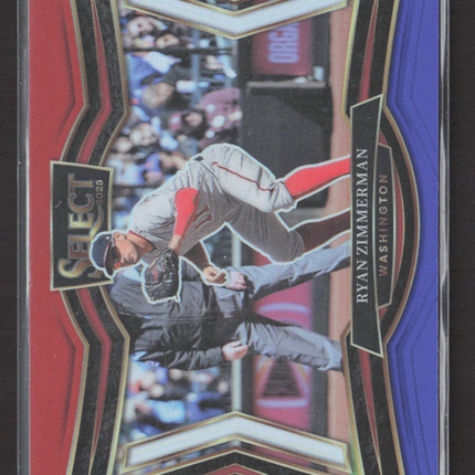 2025 Panini Select Prizm Diamond Level Ryan Zimmerman #229 Red White Blue 93/99