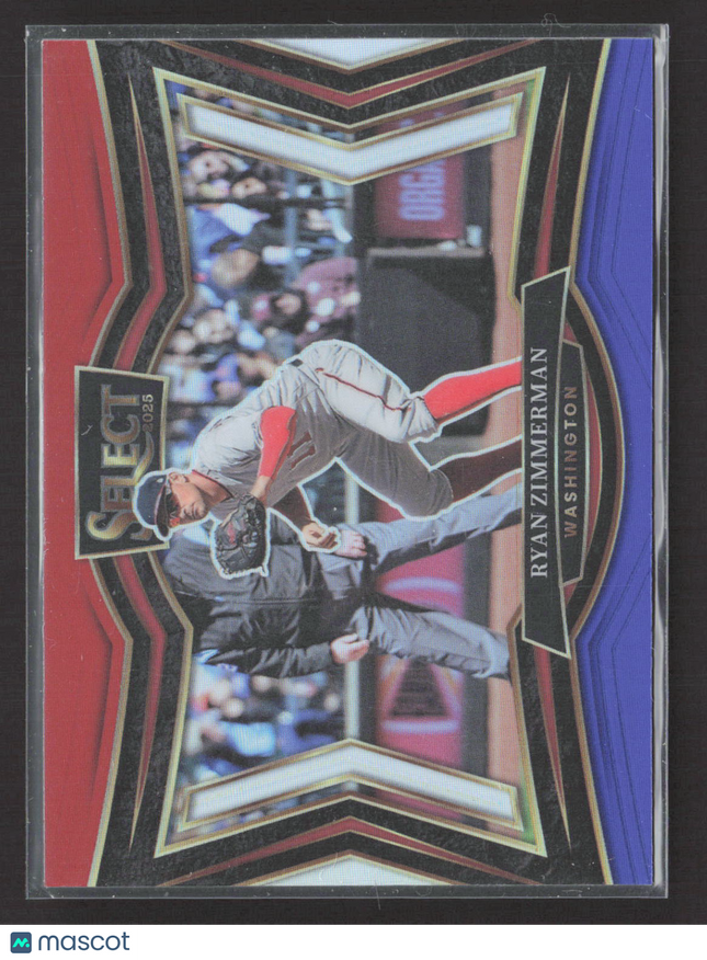 2025 Panini Select Prizm Diamond Level Ryan Zimmerman #229 Red White Blue 93/99
