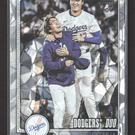 2026 Topps Series One Yoshinobu Yamamoto Shohei Ohtani #265 Silver Crackle