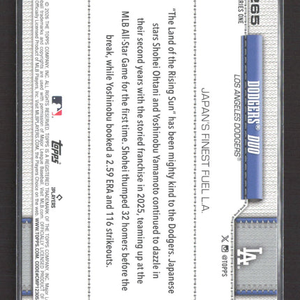 2026 Topps Series One Yoshinobu Yamamoto Shohei Ohtani #265 Silver Crackle