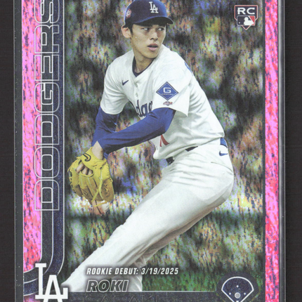 2025 Topps Update Series Roki Sasaki #US199 Pink Crackle RC