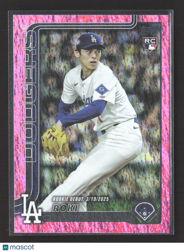 2025 Topps Update Series Roki Sasaki #US199 Pink Crackle RC