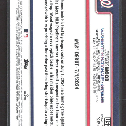 2025 Topps Update Series James Wood #US218 Pink Crackle RC