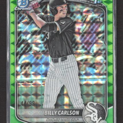 2025 Bowman Chrome Draft Billy Carlson #BDC-10 Green Mojo Refractor 44/99