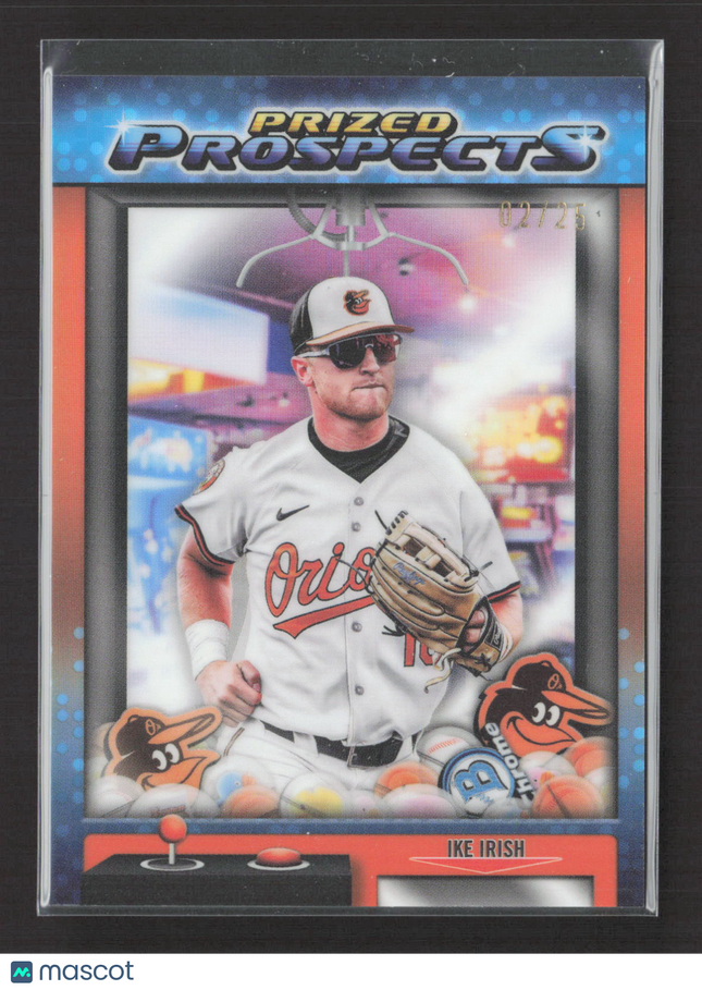 2025 Topps Bowman Chrome Prized Prospects Ike Irish #PP-8 Orange 02/25