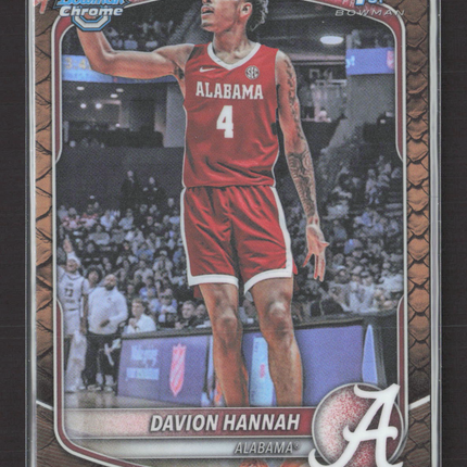 2025 Bowman Chrome University Davion Hannah #BCP-46 Steel