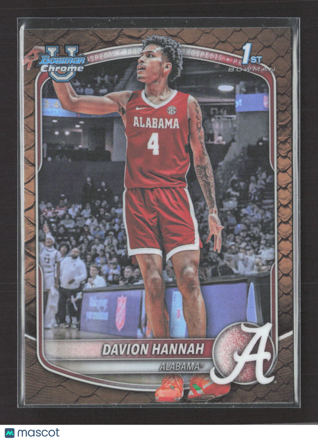 2025 Bowman Chrome University Davion Hannah #BCP-46 Steel