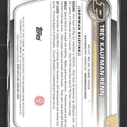 2025 Bowman Chrome University Trey Kaufman-Renn #BCP-21 Steel