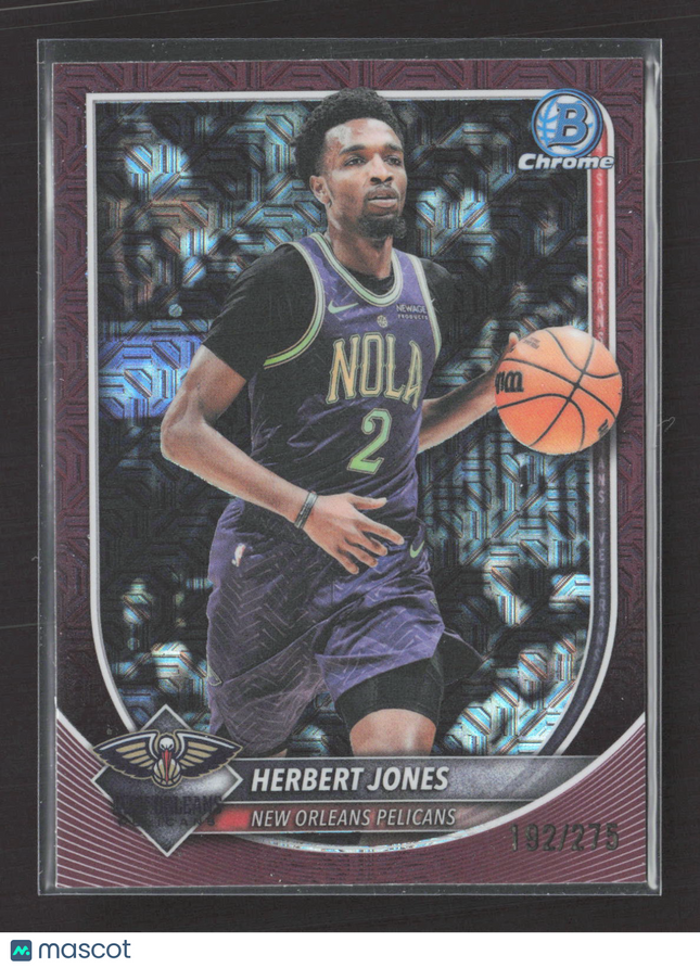 2025 Bowman Chrome University Herbert Jones #BCV-140 Purple Mojo Refractor /275
