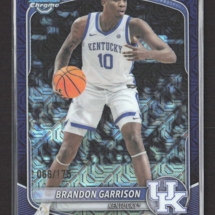 2025 Bowman Chrome University Brandon Garrison #BCP-97 Blue Mojo Refractor /175
