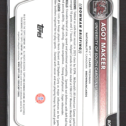 2025 Bowman Chrome University Agot Makeer #BCP-34 Mojo Refractor