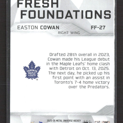 2026 SkyBox Metal Universe Fresh Foundations Easton Cowan #FF-27