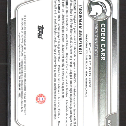 2023 Bowman Chrome University Coen Carr #BCP-35 Mojo Refractor