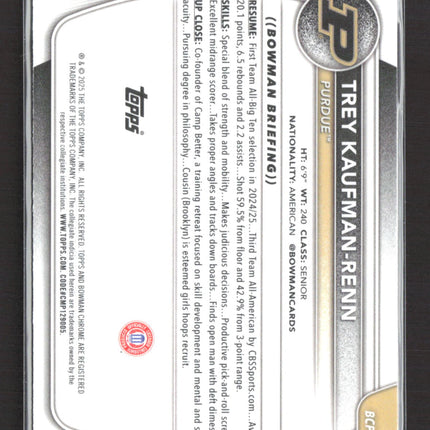 2023 Bowman Chrome University Trey Kaufman-Renn #BCP-21 Mojo Refractor