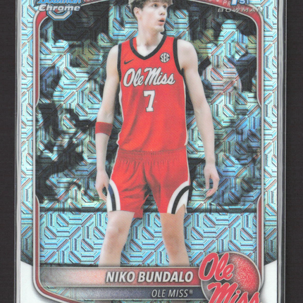 2025 Bowman Chrome University Niko Bundalo #BCP-18 Mojo Refractor