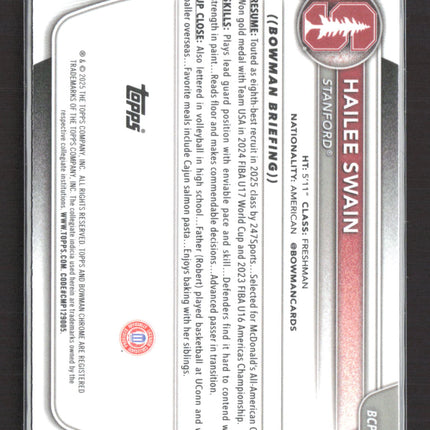 2025 Bowman Chrome University Hailee Swain #BCP-38 Mojo Refractor
