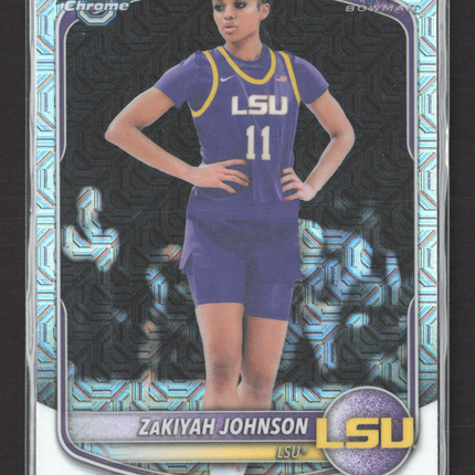 2025 Bowman Chrome University Zakiyah Johnson #BCP-73 Mojo Refractor 1st Bowman