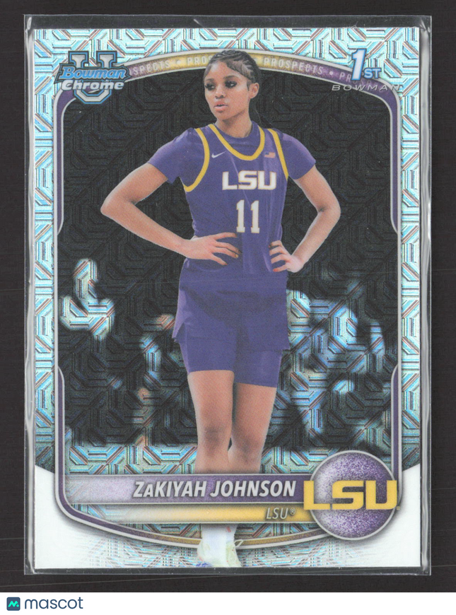 2025 Bowman Chrome University Zakiyah Johnson #BCP-73 Mojo Refractor 1st Bowman