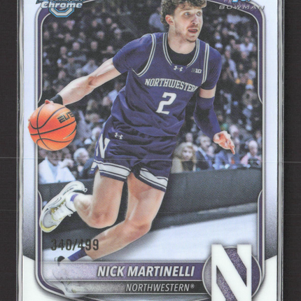 2023 Bowman Chrome University Nick Martinelli #BCP-62 Refractor /499 1st Bowman