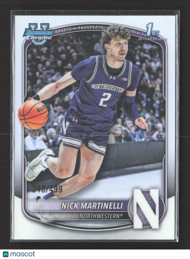 2023 Bowman Chrome University Nick Martinelli #BCP-62 Refractor /499 1st Bowman