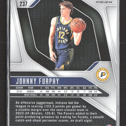 2024 Panini Prizm Johnny Furphy #237 Pink Ice RC