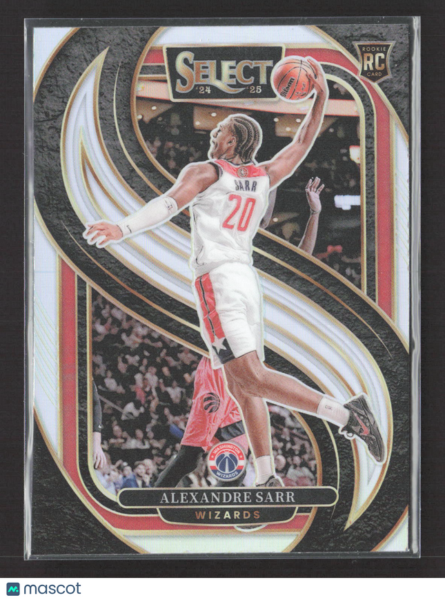 2025 Panini Select Prizm Alexandre Sarr #185 Premier Level RC Silver