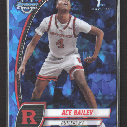 2025 Bowman Chrome University Ace Bailey #1 Blue Sapphire 1st Bowman