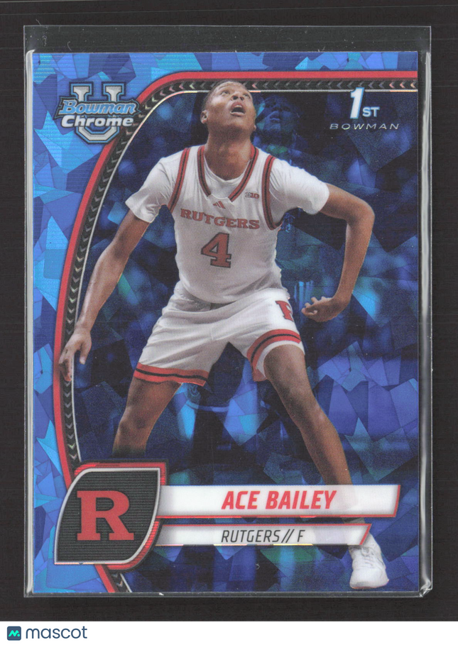 2025 Bowman Chrome University Ace Bailey #1 Blue Sapphire 1st Bowman