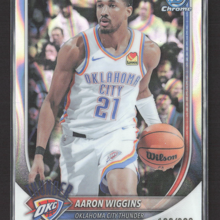 2025 Topps Bowman Chrome Aaron Wiggins #BCV-186 Refractor 168/399